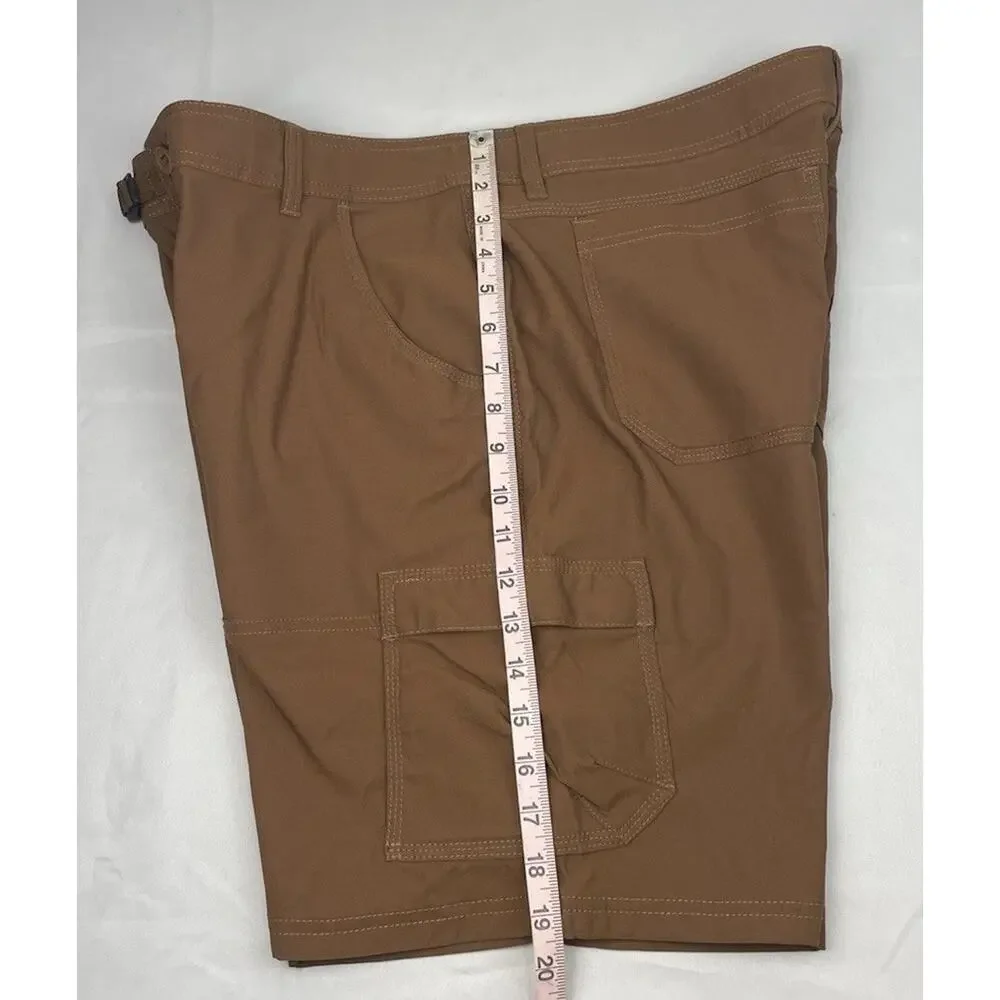 prAna Stretch Zion II Shorts Men's 38x8 Sepia Brown Hiking Cargo Outdoor Nylon